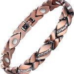 Jecanori Pure Copper Bracelets for Women,Ultra Magnetic Bracelets for Women with 3500 Gauss Magnets,Crystal Mother's Day Jewelry Gift, Sizing Tool